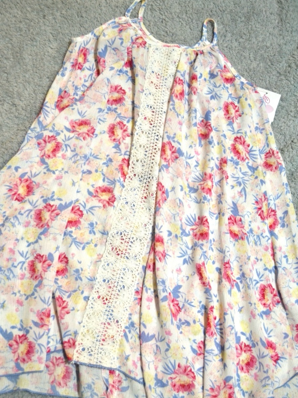 Bonnie Jean Floral Spaghetti-Strap Dress in Pink, Blue, Yellow